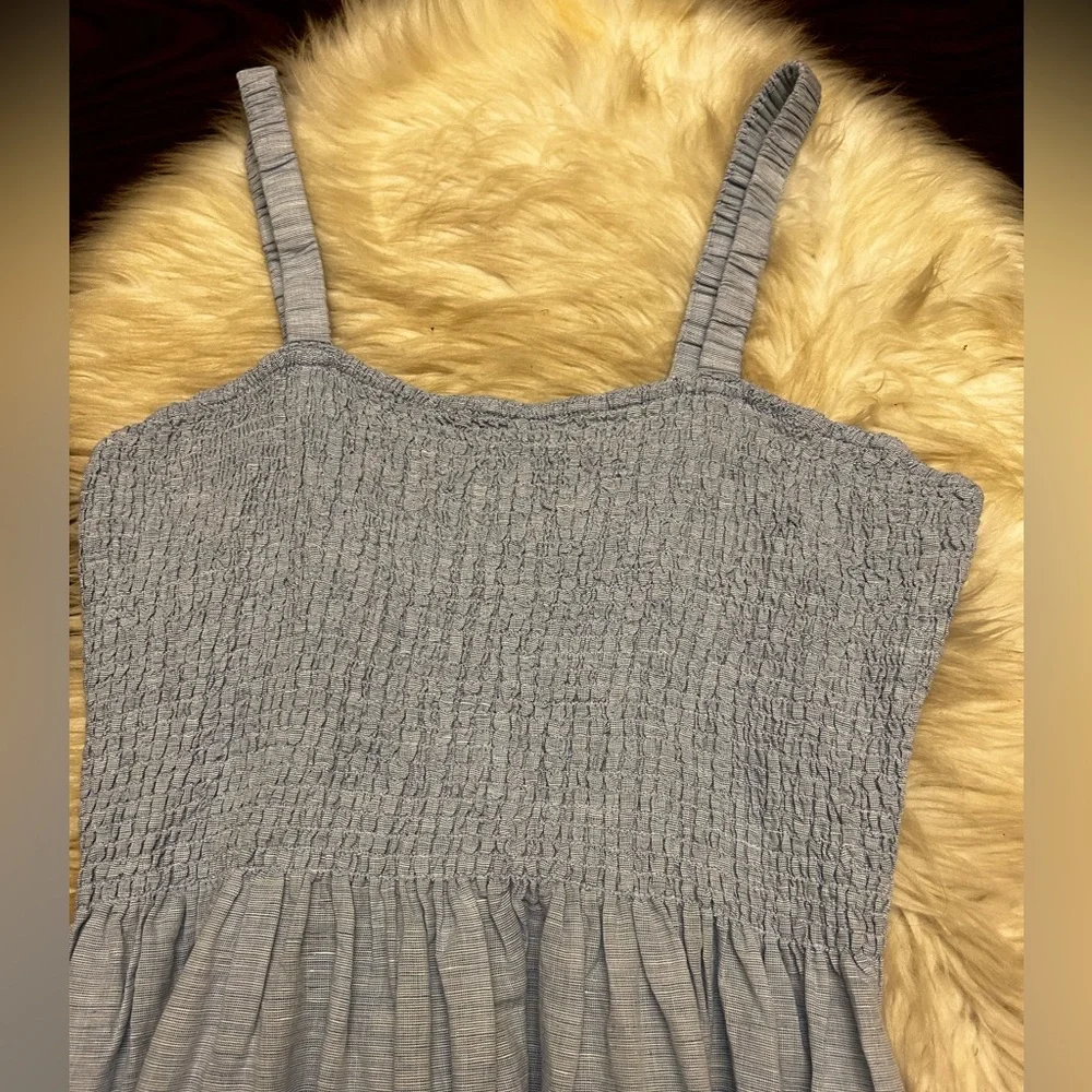 J. Crew Light Blue Smocked Midi Sundress